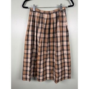 Vtg 90s Lady Van Laack Wool Cashmere Plaid Midi Skirt EU 40 Dark Academia